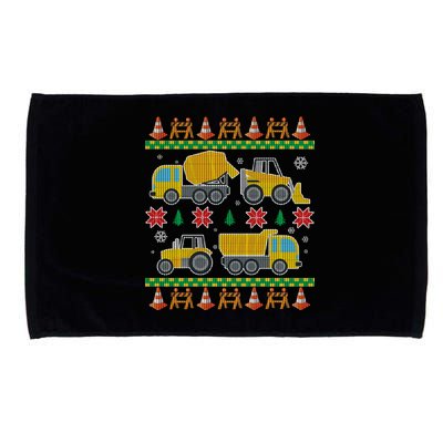 Tractors And Bulldozers Ugly Christmas Sweater Microfiber Hand Towel