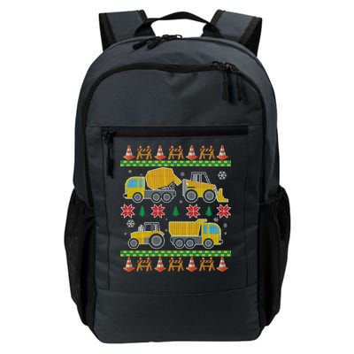 Tractors And Bulldozers Ugly Christmas Sweater Daily Commute Backpack