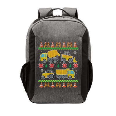 Tractors And Bulldozers Ugly Christmas Sweater Vector Backpack