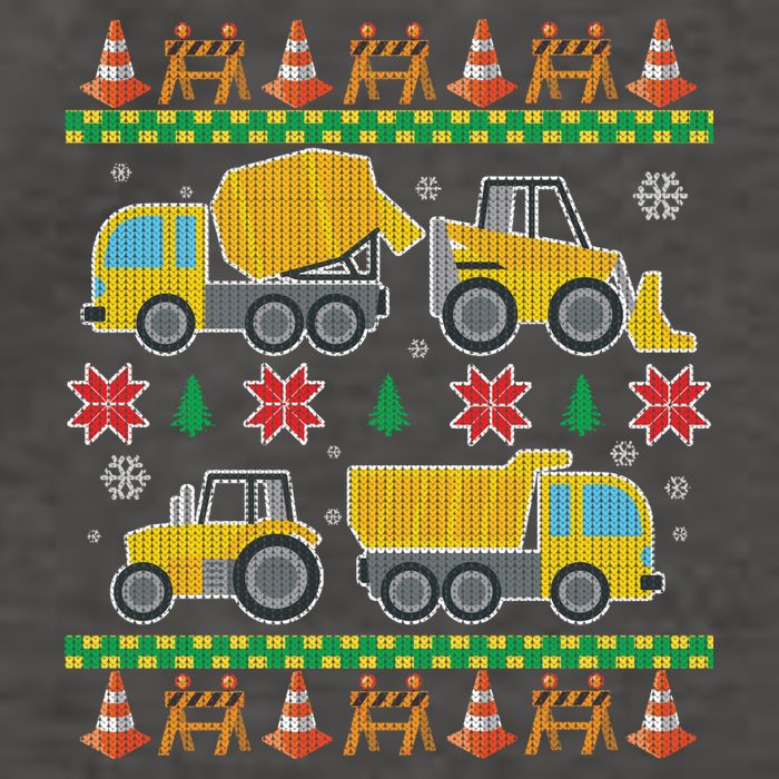 Tractors And Bulldozers Ugly Christmas Sweater Vector Backpack