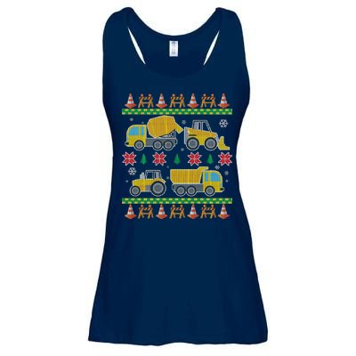 Tractors And Bulldozers Ugly Christmas Sweater Ladies Essential Flowy Tank