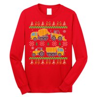 Tractors And Bulldozers Ugly Christmas Sweater Long Sleeve Shirt