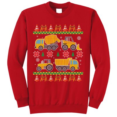 Tractors And Bulldozers Ugly Christmas Sweater Sweatshirt