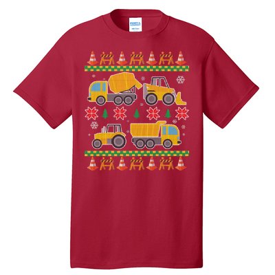 Tractors And Bulldozers Ugly Christmas Sweater Tall T-Shirt