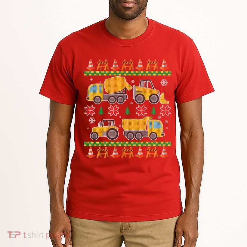 Tractors And Bulldozers Ugly Christmas Sweater Tall T-Shirt