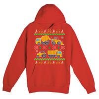 Tractors And Bulldozers Ugly Christmas Sweater Premium Pullover Hoodie