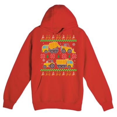 Tractors And Bulldozers Ugly Christmas Sweater Premium Pullover Hoodie