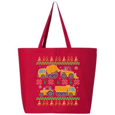 Tractors And Bulldozers Ugly Christmas Sweater 25L Jumbo Tote