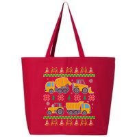 Tractors And Bulldozers Ugly Christmas Sweater 25L Jumbo Tote