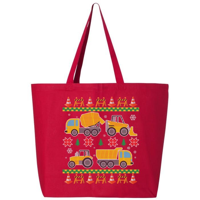 Tractors And Bulldozers Ugly Christmas Sweater 25L Jumbo Tote