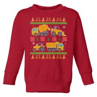 Tractors And Bulldozers Ugly Christmas Sweater Toddler Sweatshirt