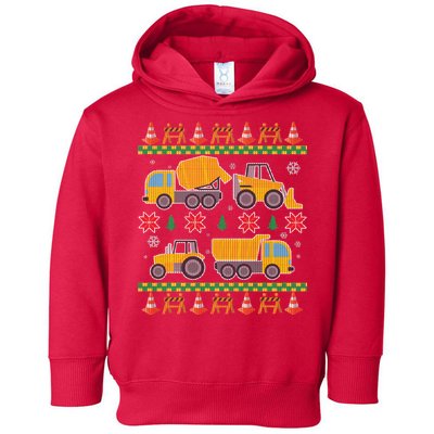 Tractors And Bulldozers Ugly Christmas Sweater Toddler Hoodie