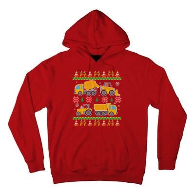 Tractors And Bulldozers Ugly Christmas Sweater Tall Hoodie