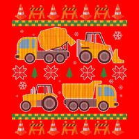 Tractors And Bulldozers Ugly Christmas Sweater Golf Towel