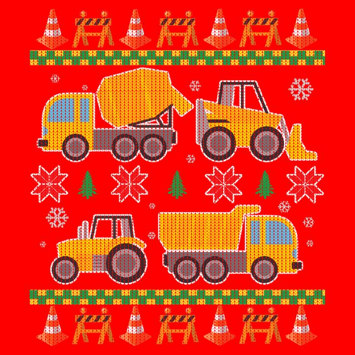 Tractors And Bulldozers Ugly Christmas Sweater Golf Towel