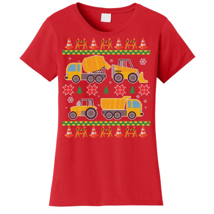 Tractors And Bulldozers Ugly Christmas Sweater Women's T-Shirt