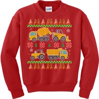 Tractors And Bulldozers Ugly Christmas Sweater Kids Sweatshirt