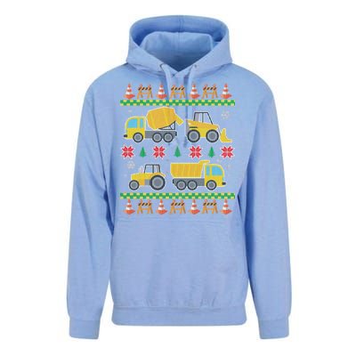 Tractors And Bulldozers Ugly Christmas Sweater Unisex Surf Hoodie