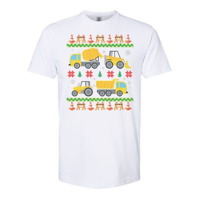 Tractors And Bulldozers Ugly Christmas Sweater Softstyle CVC T-Shirt