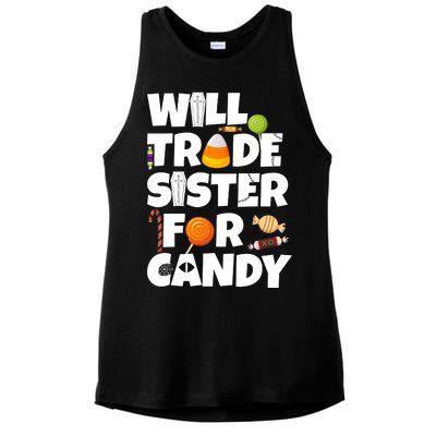 Trade My Sister For Candy Ladies PosiCharge Tri-Blend Wicking Tank