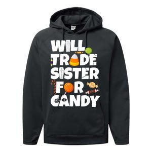 Trade My Sister For Candy Performance Fleece Hoodie