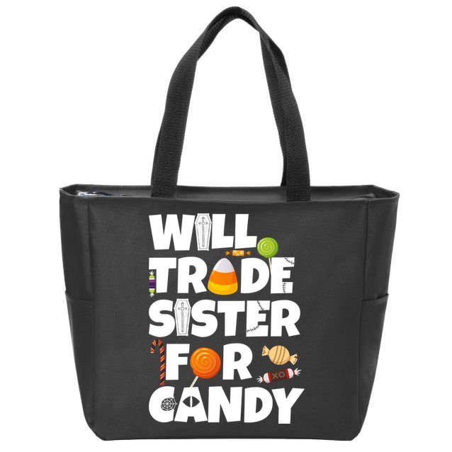 Trade My Sister For Candy Zip Tote Bag
