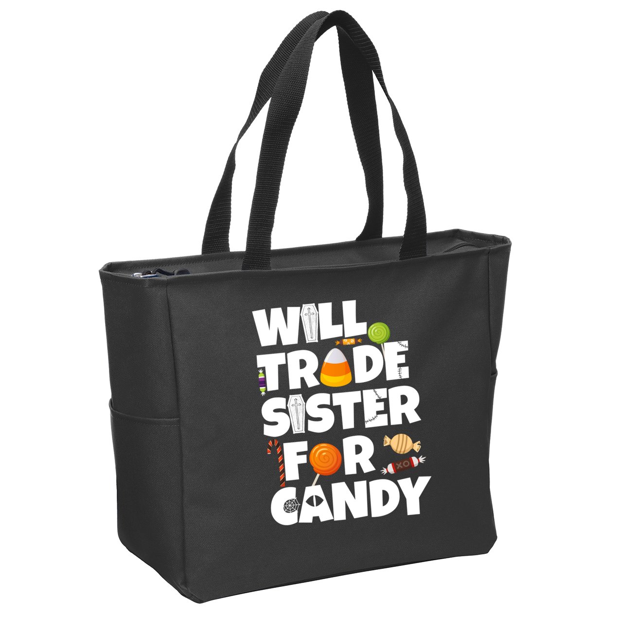 Trade My Sister For Candy Zip Tote Bag