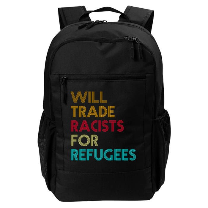 Trade Racists For Refugees Funny Political Backpack