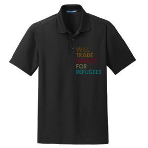 Trade Racists For Refugees Funny Political Dry Zone Grid Polo