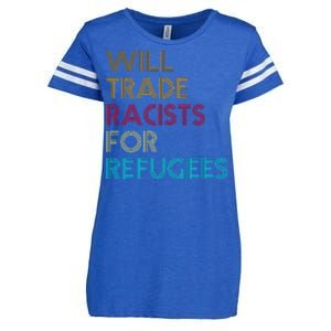 Trade Racists For Refugees Funny Political Enza Ladies Jersey Football T-Shirt