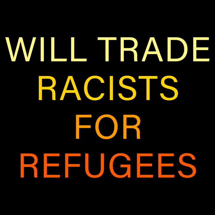Trade Racists For Refugees Simple Logo Cooling Performance Crew T-Shirt