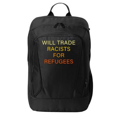 Trade Racists For Refugees Simple Logo City Backpack