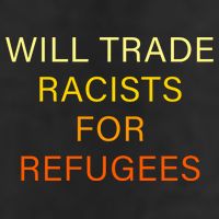 Trade Racists For Refugees Simple Logo Adult Drive Performance Visor