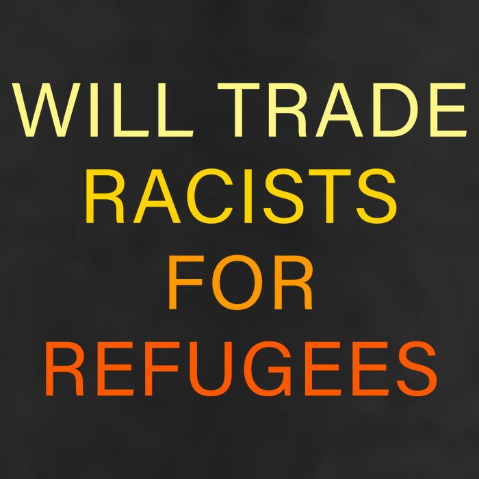 Trade Racists For Refugees Simple Logo Adult Drive Performance Visor