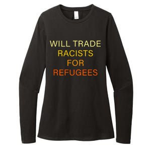 Trade Racists For Refugees Simple Logo Womens CVC Long Sleeve Shirt