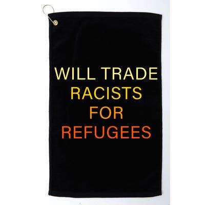 Trade Racists For Refugees Simple Logo Platinum Collection Golf Towel