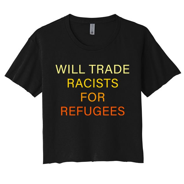 Trade Racists For Refugees Simple Logo Crop Top