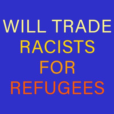 Trade Racists For Refugees Simple Logo T-Shirt