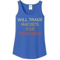 Trade Racists For Refugees Simple Logo Ladies Essential Tank