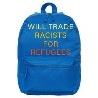 Trade Racists For Refugees Simple Logo 16 in Basic Backpack