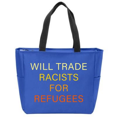 Trade Racists For Refugees Simple Logo Zip Tote Bag