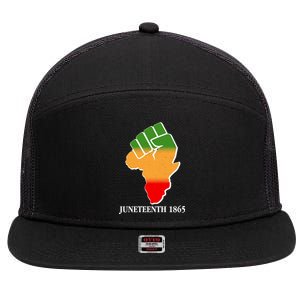 Traditional African Colors Protest Fist Juneteenth 7 Panel Mesh Trucker Snapback Hat