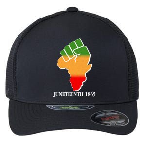 Traditional African Colors Protest Fist Juneteenth Flexfit Unipanel Trucker Cap