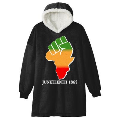 Traditional African Colors Protest Fist Juneteenth Hooded Wearable Blanket