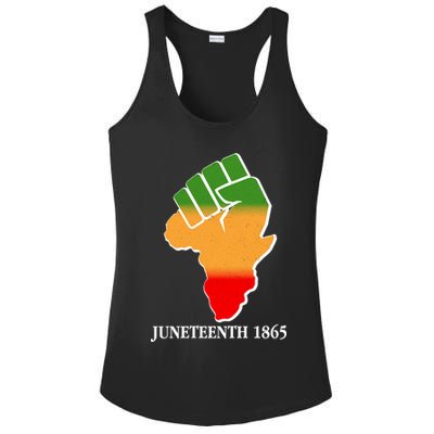 Traditional African Colors Protest Fist Juneteenth Ladies PosiCharge Competitor Racerback Tank