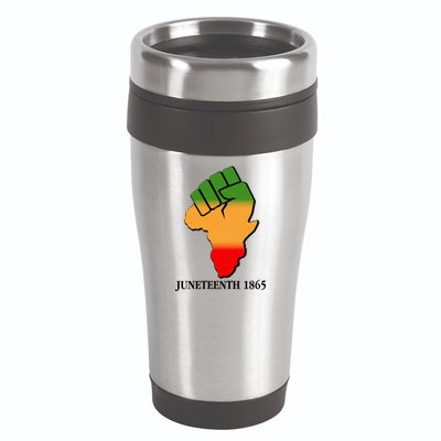 Traditional African Colors Protest Fist Juneteenth 16oz Travel Tumbler