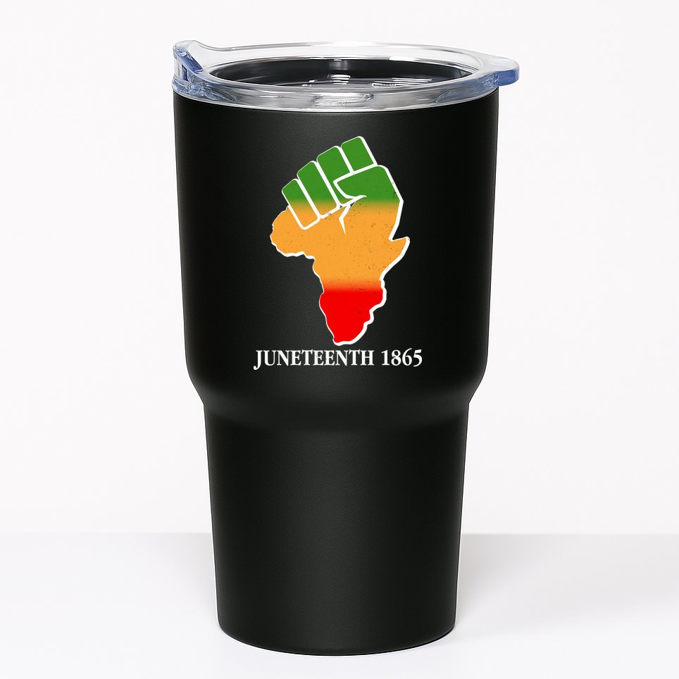 Traditional African Colors Protest Fist Juneteenth Tumbler