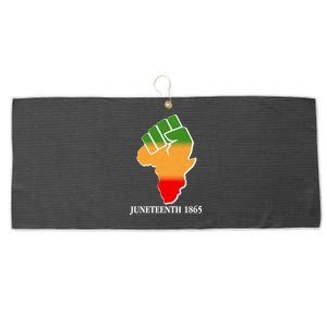 Traditional African Colors Protest Fist Juneteenth Large Microfiber Waffle Golf Towel