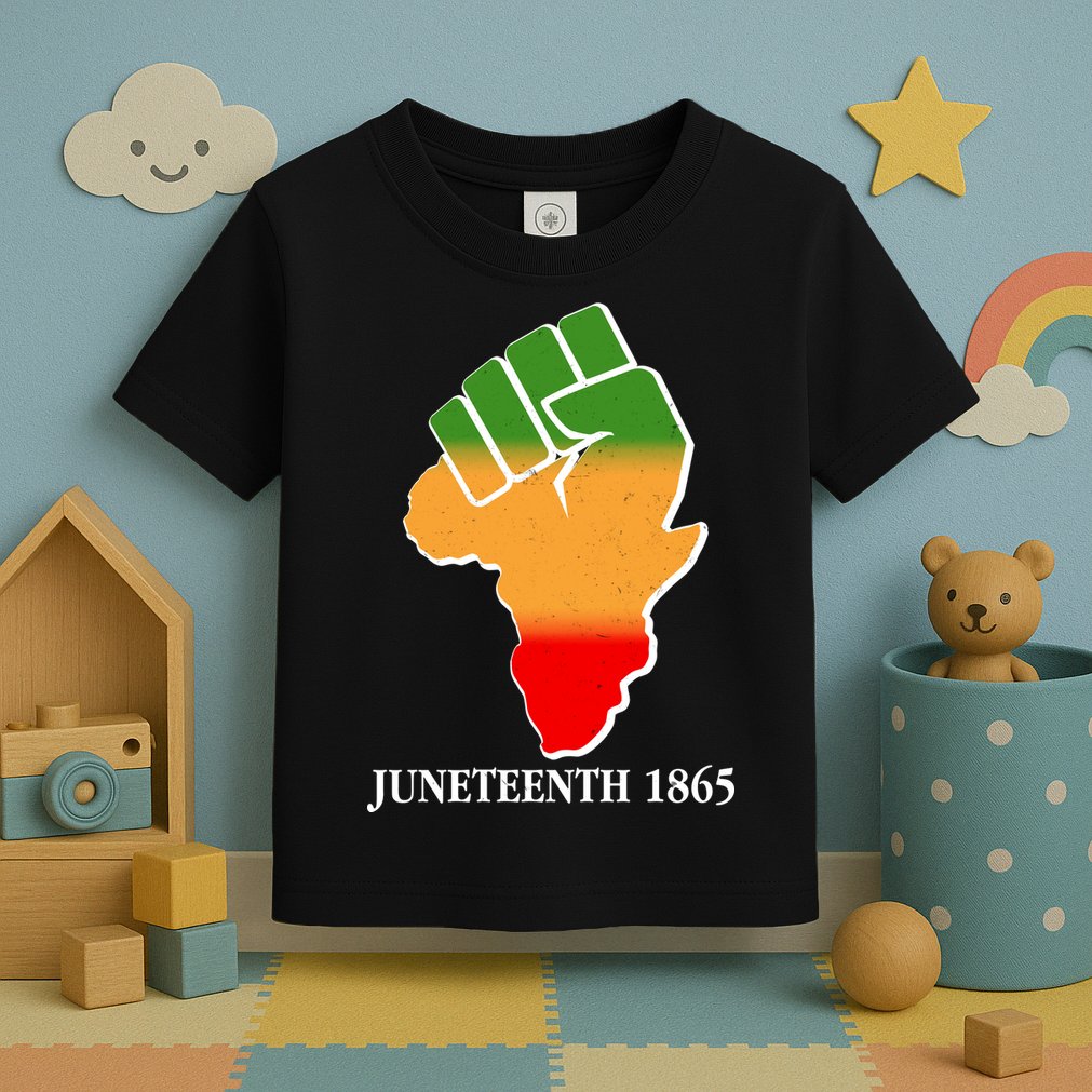 Traditional African Colors Protest Fist Juneteenth Toddler T-Shirt