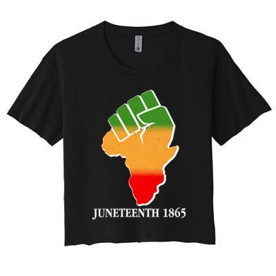Traditional African Colors Protest Fist Juneteenth Crop Top
